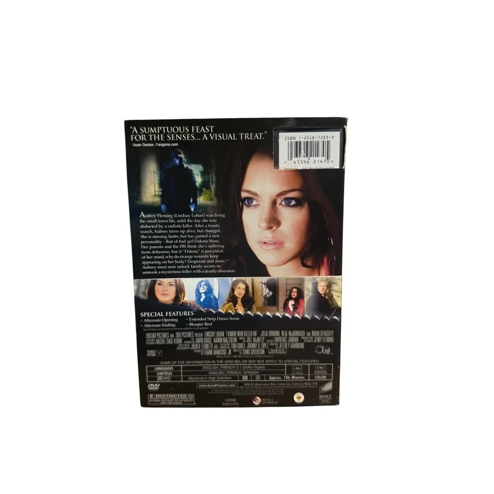 Sony I Know Who Killed Me DVD Lindsey Lohan Y2K